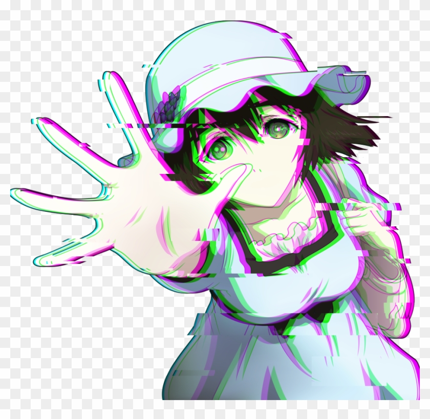 Glitchanime Glitch Anime Helpme Help Cute Colors Glitch - Mayuri Steins Gate Png Clipart #492757