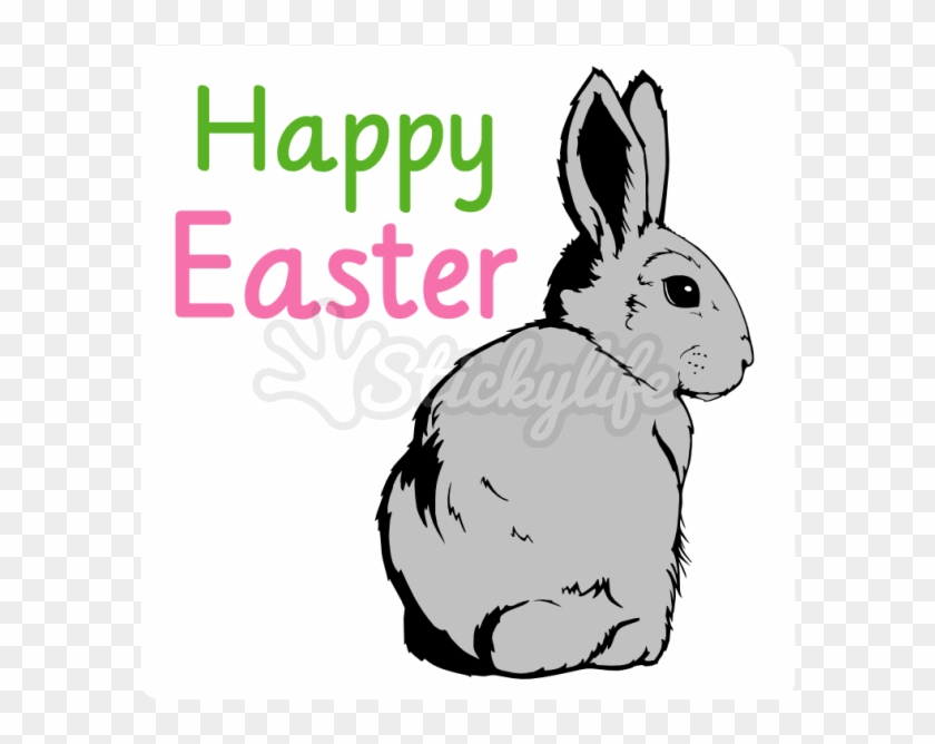 Happy Easter Temporary Tattoo - Domestic Rabbit Clipart