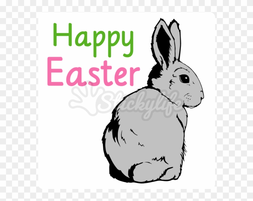 Happy Easter Temporary Tattoo - Domestic Rabbit Clipart #492924