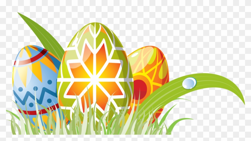 Easter Eggs With Grass Decoration Png Clipart - Easter Eggs In The Grass Clipart Png Transparent Png