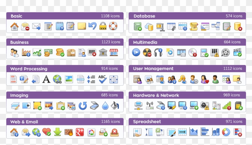 Ready To Use - Icons Of Different Software Found In A Windows Computer Clipart