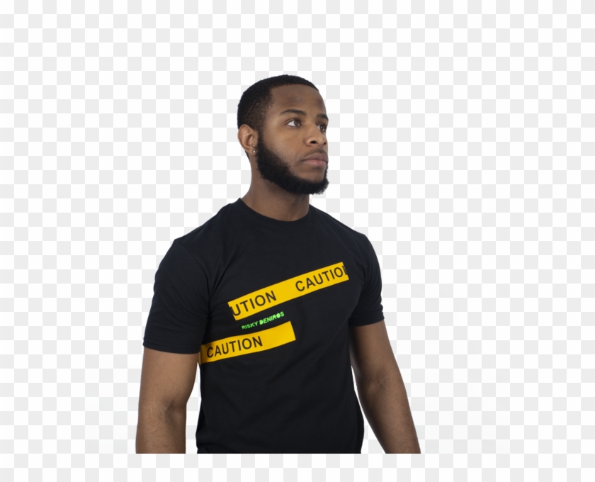 Yellow Caution Tape Tee - Man Clipart #494088