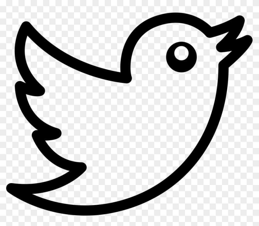 Twitter Bird Logo Outline Comments - Twitter Logo Outline White Png Clipart #494249