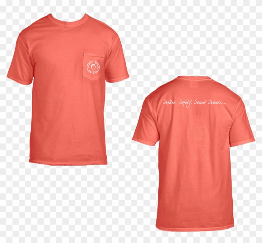 Salmon Adult Pocket Tshirt - Active Shirt Clipart #494284