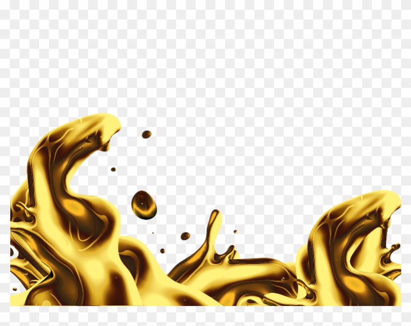 Isolated Liquid Gold Splash Png Free - Gold Splash Png Clipart #494417