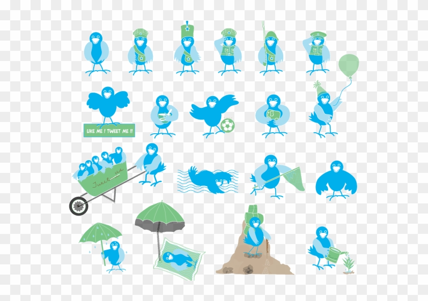 Cute Twitter Birds Png Icons My Free Photoshop World - Twitter Bird Icon Clipart #494460