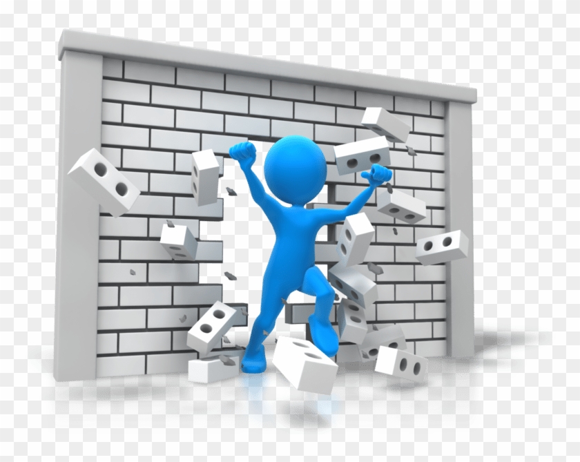 Breaking Through Your Brick Walls By The Use Of A Habits - Person Breaking Through Wall Clipart #494461