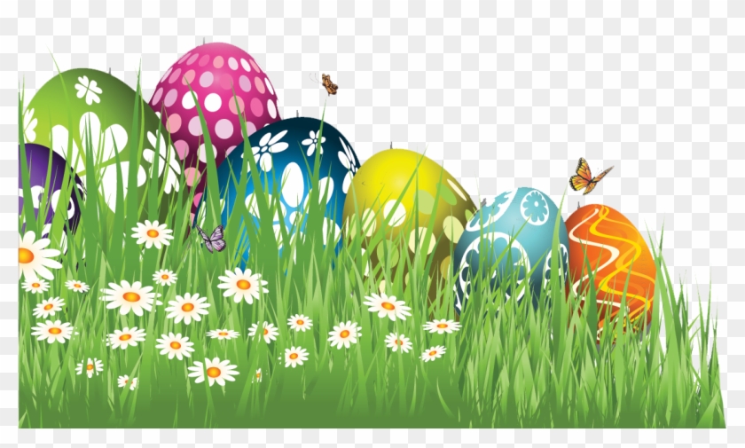 Eastereggs - Easter Eggs In Grass Clipart