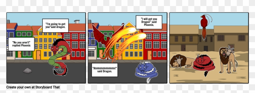 Dragon And Phoenix - Cartoon Clipart
