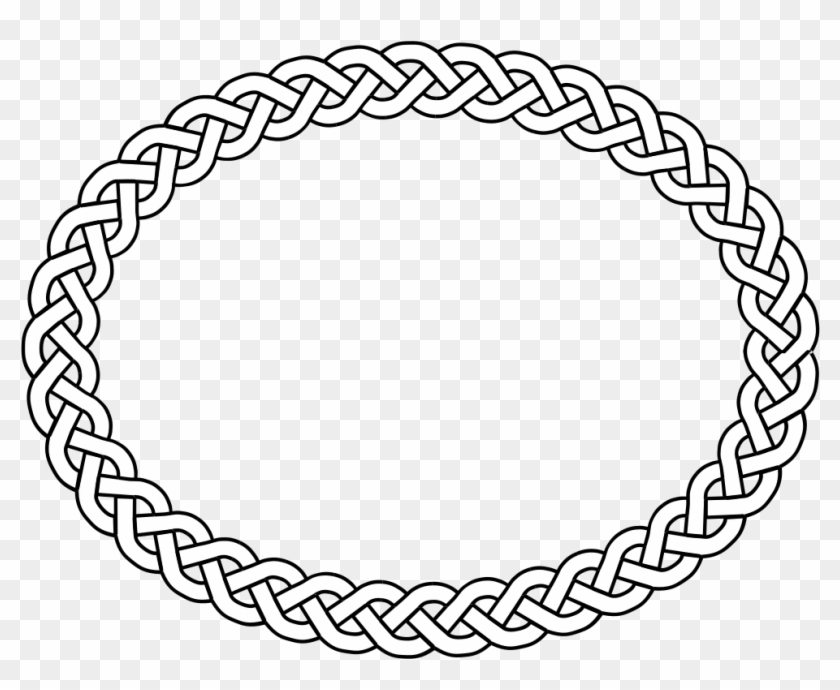 3 Plait Border Oval Medium 600pixel Clipart, Vector - Celtic Knot Circle Png Transparent Png #495314