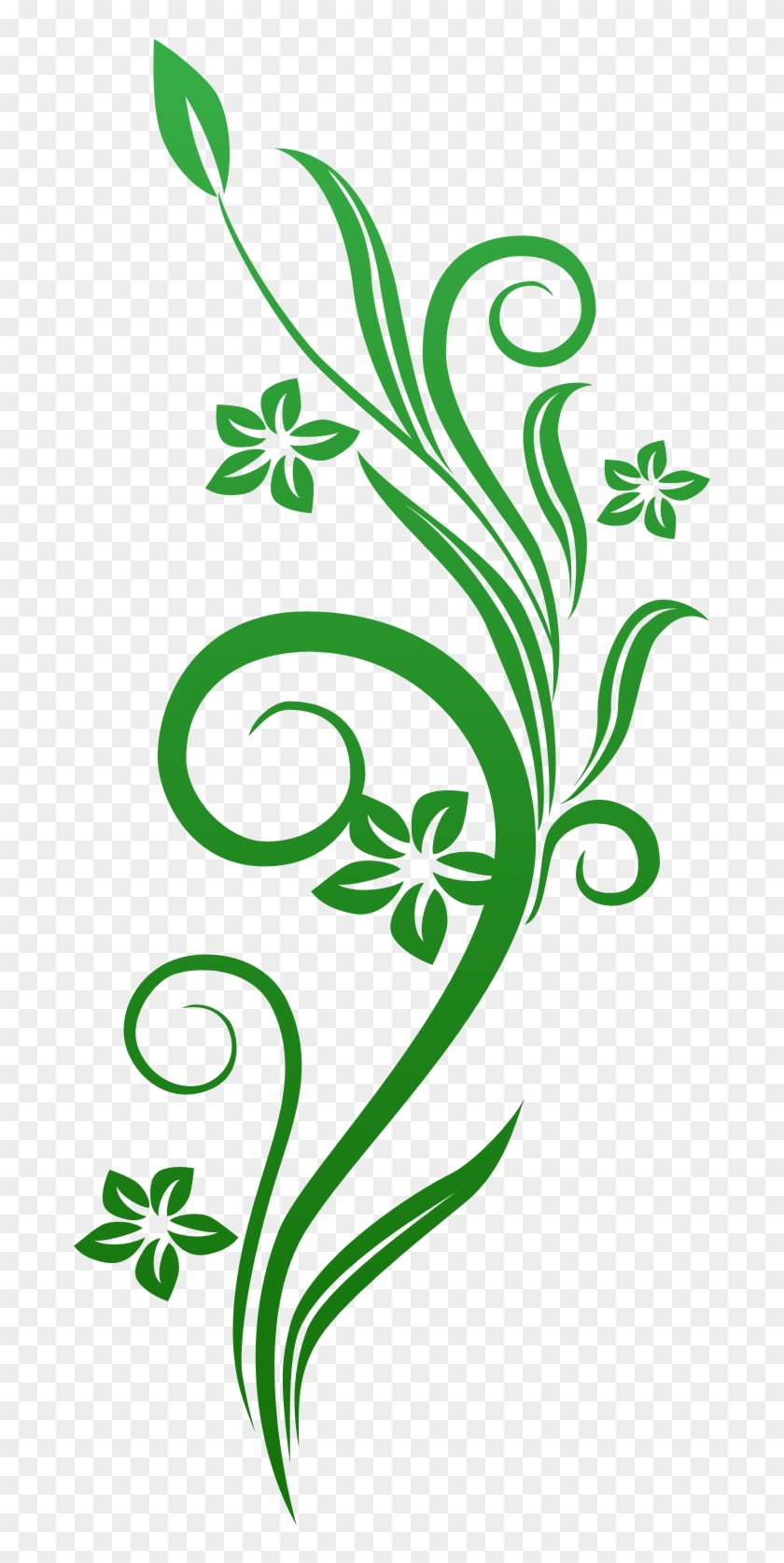 Flower Blue Swirl - Green Flower Vector Png Clipart
