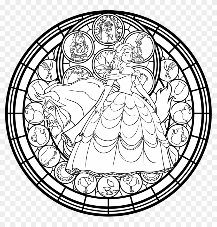 Beauty And The Beast Adult Coloring Pages Clipart #496045