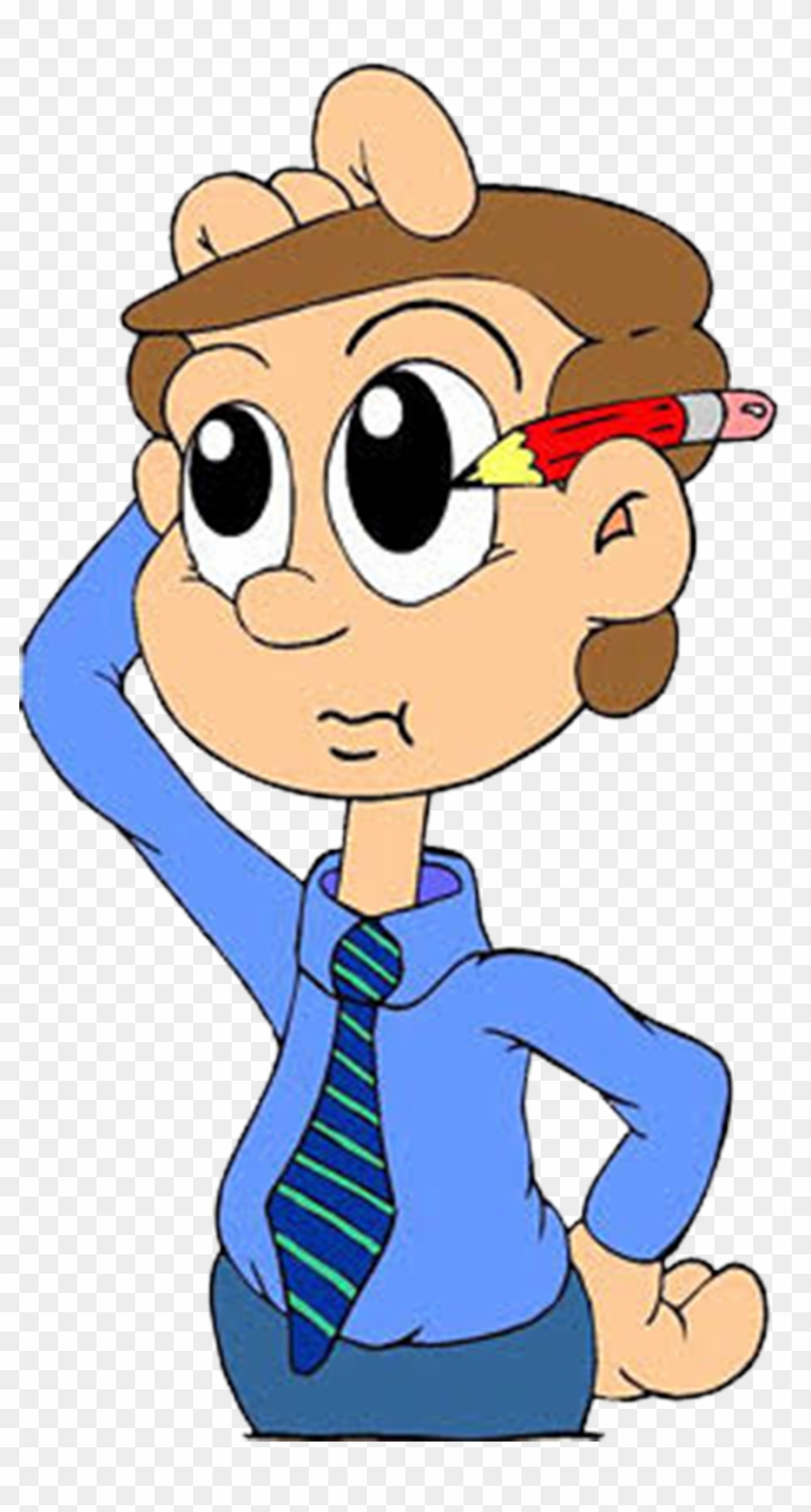 Image Library Think Student Free On Dumielauxepices - Cartoon Man Scratching Head Clipart
