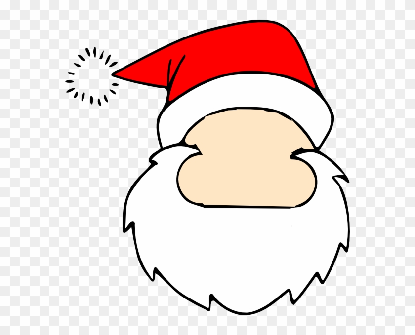 Santa Claus Beard Png - Santa Line Drawing Clipart #496463