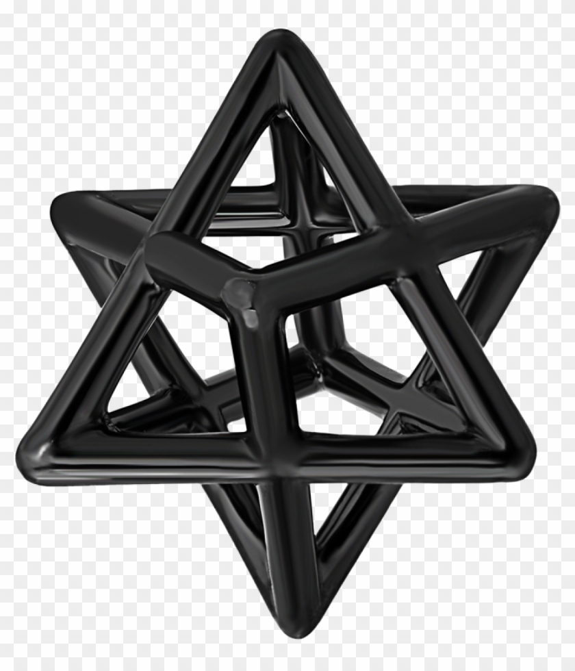 Star Of David Merkaba Body Black Platinum Pendant Necklace Clipart