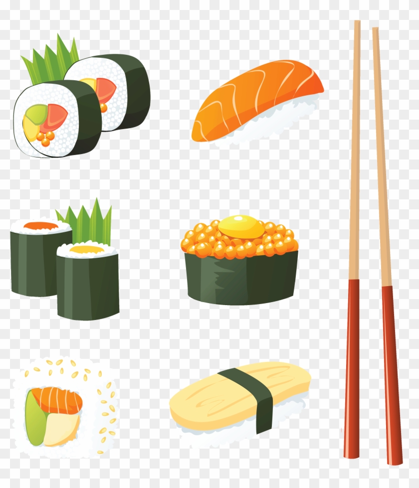 Japanese Sushi Png Vector Clipart - Sushi Vector Transparent Png #496880