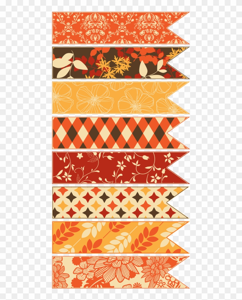 Solid Blank Ribbons - Autumn Washi Clipart #497205