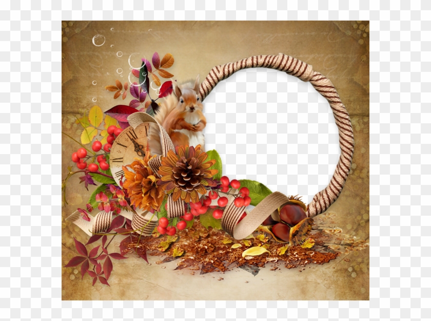 0, - Fall Flower Frame Free Clipart - Png Download