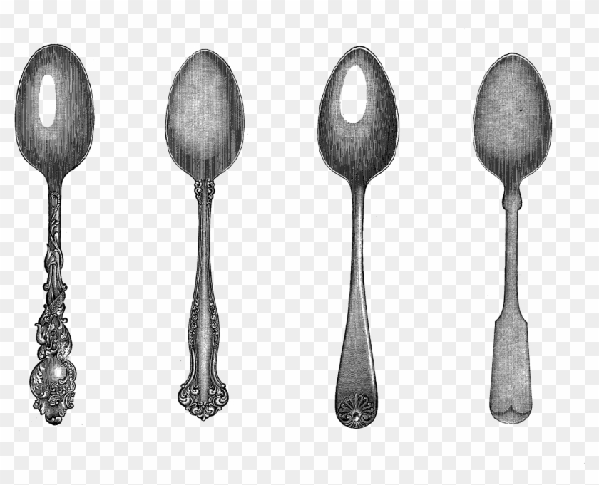 Dishes, Food, Fork, Knife, Knives, Silverware, Spoon - Vintage Spoon Png Clipart #497815