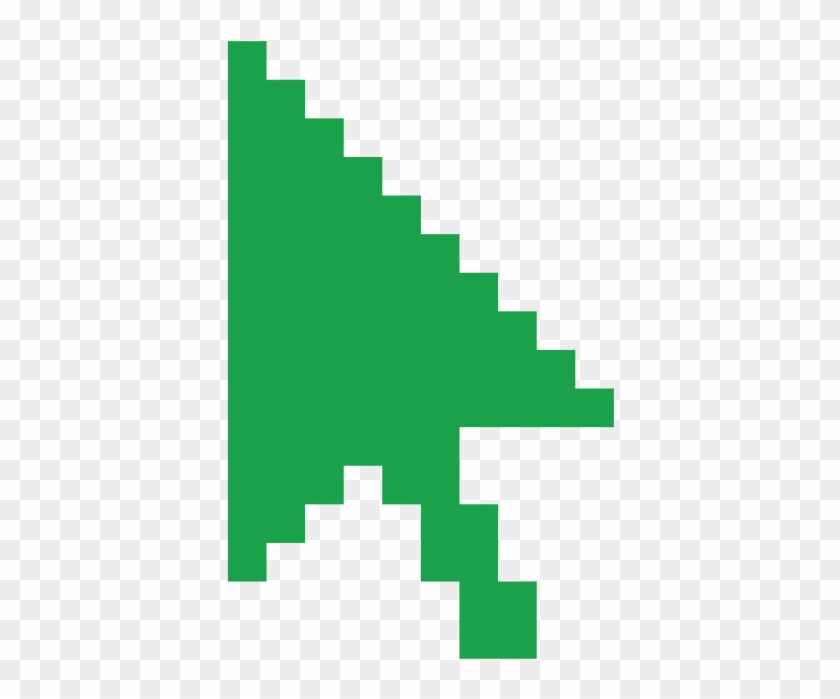 Green Cursor Arrow - Cursor Pixel Art Clipart