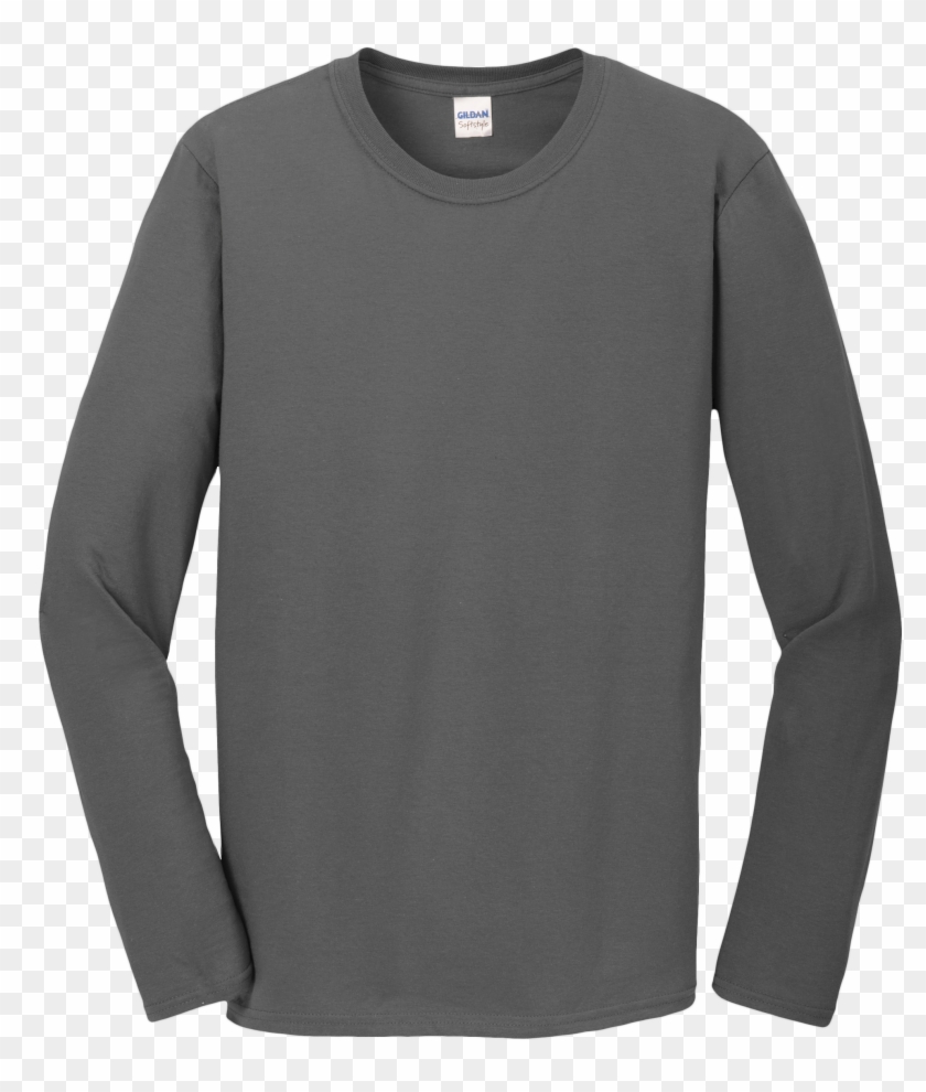 Softstyle ® Long Sleeve T Shirt - Gildan Charcoal Long Sleeve Tee Clipart