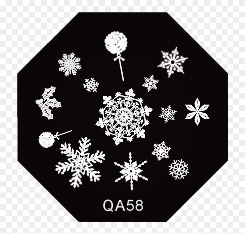 Snowflake Nail Art Stamp Plate Christmas Stamping Image - Christmas Nail Art With Stamp Clipart