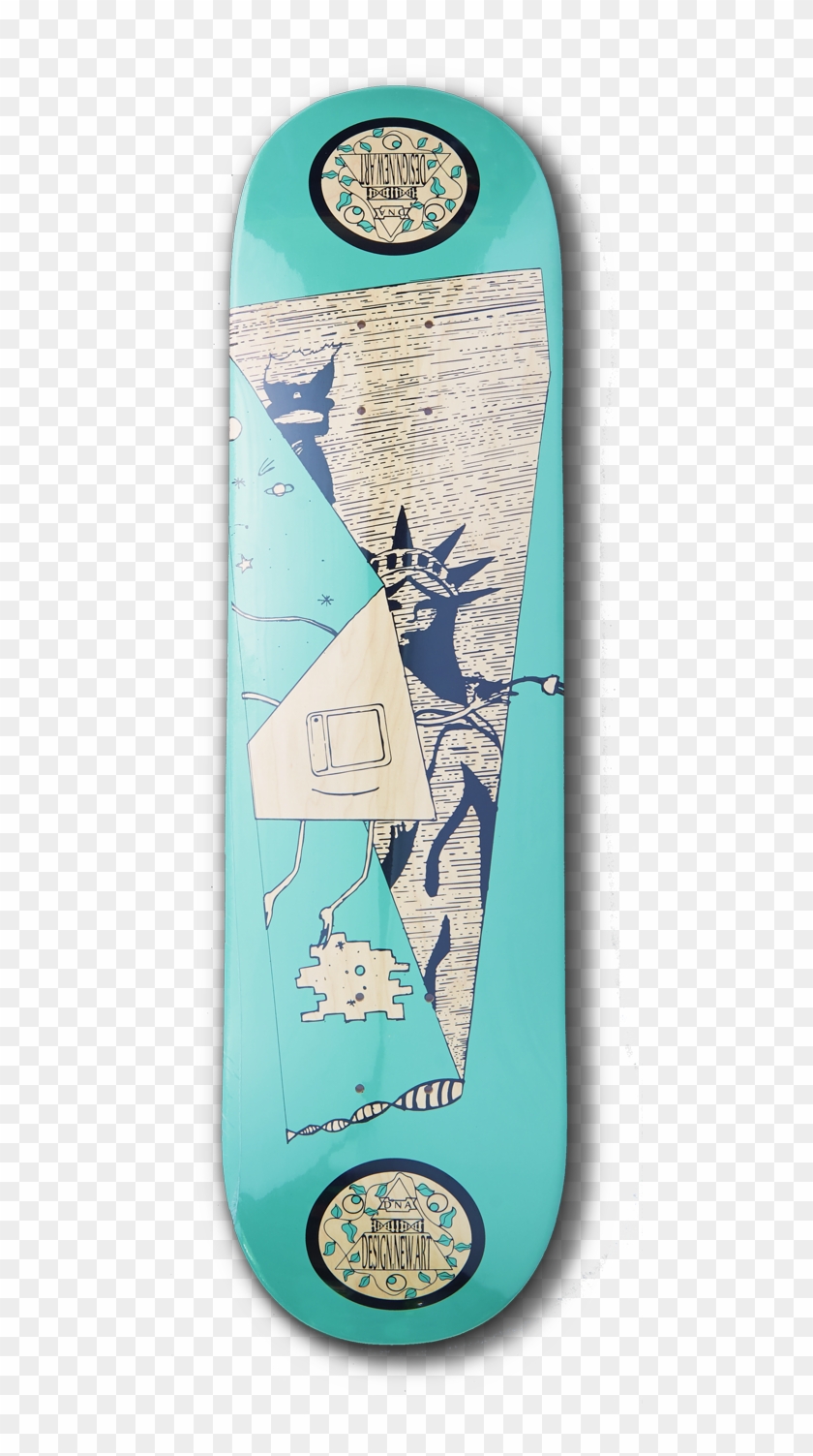 Lady Liberty Skateboard - Illustration Clipart
