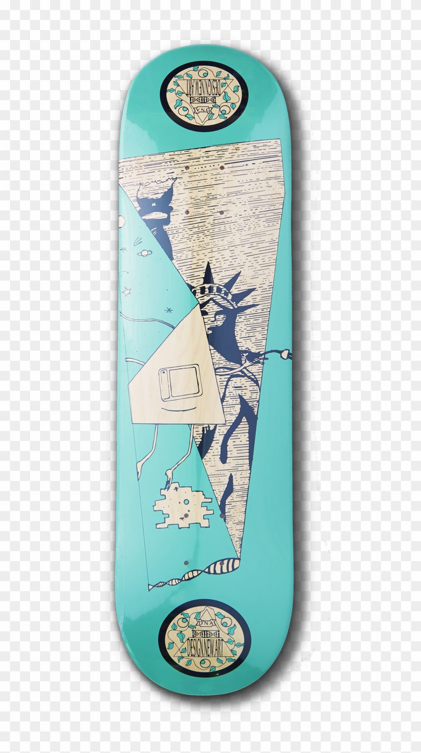 Lady Liberty Skateboard - Illustration Clipart #4905222