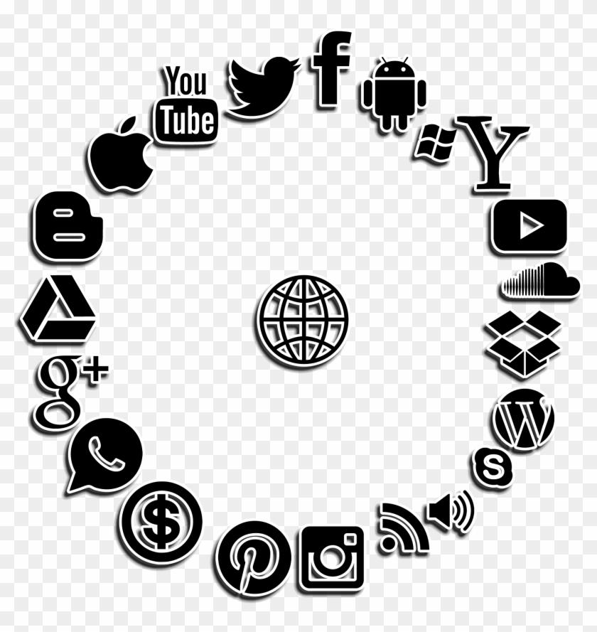 Social-media - Internet Image Black And White Clipart #4906549