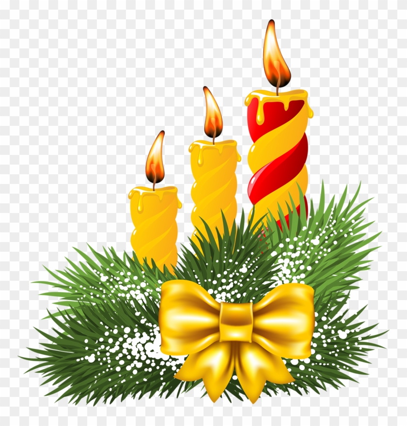 Candle Clipart - Toalha Verde Mesa De Natal - Png Download #4906977