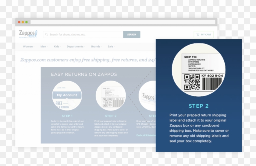 Zappos Return Shipping - Website Clipart