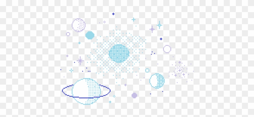 Overlay Png Pastel Galaxy Pixel Stars Blue Transparent