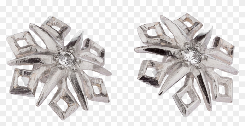 Snowflake Studs - Earrings Clipart #4908975
