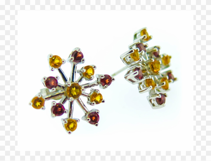 Silver Starburst Studs - Earrings Clipart #4909076
