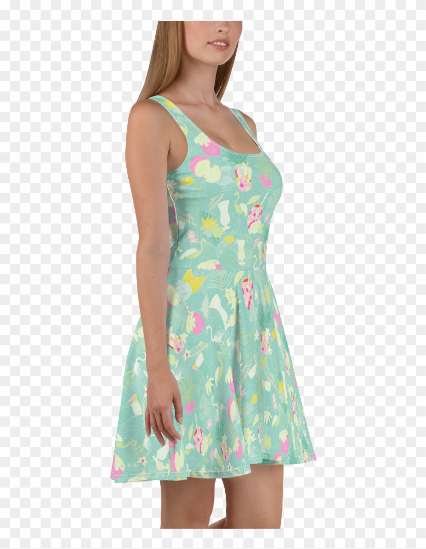 Tropical Drinks Skater Dress - Dress Clipart #4909120