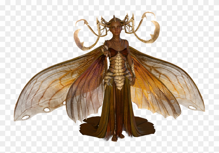 Mujer, Cuernos, Ala, Elf, Vestido, La Naturaleza - Fictional Character Clipart