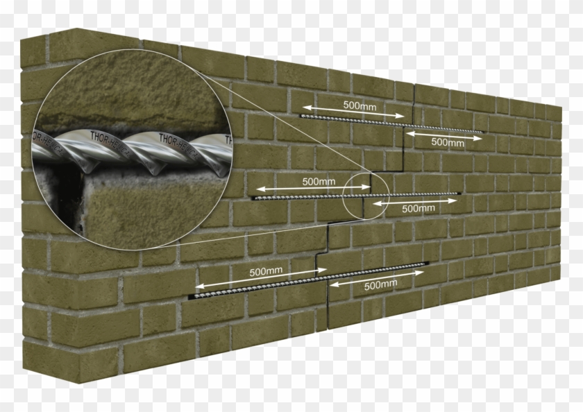 Specification For Brick Stitching - Repair Crack In Block Wall Clipart #4910063