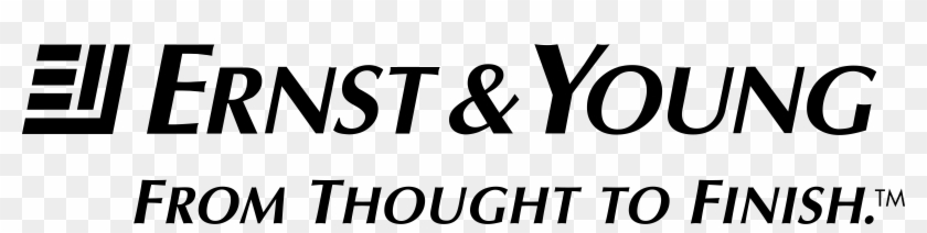 Ernst & Young With Tagline Logo Black And White - Ernst & Young Clipart