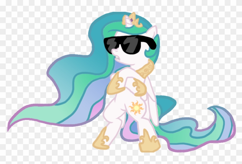 Princess Celestia ☀️ - Mlp Celestia With Sunglasses Clipart #4910131