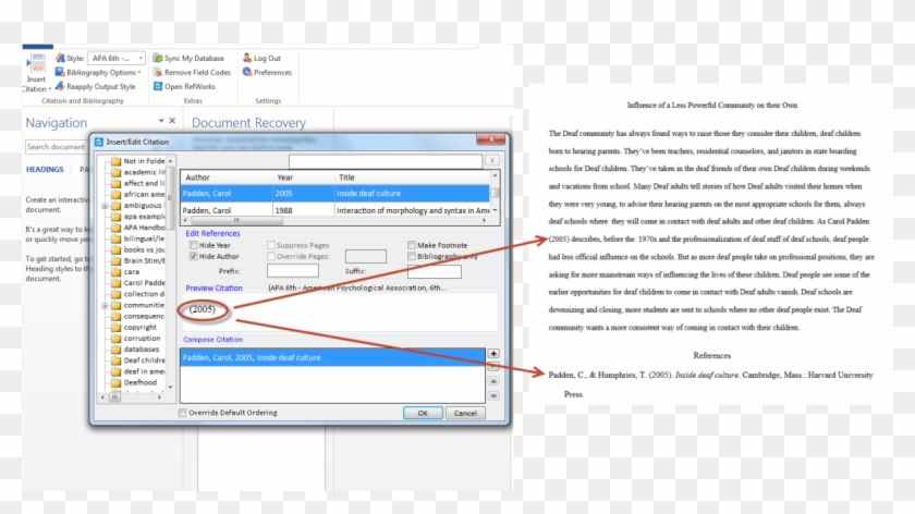 Use Proquest For Word To Bring Citations From Refworks - Add Citations In Google Docs Clipart