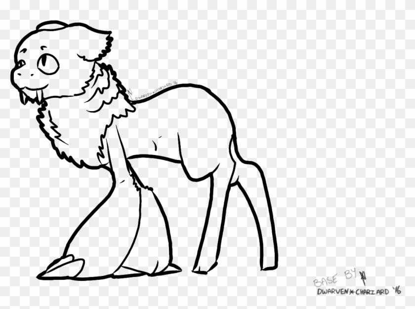 F2u Standard Llasthin Base - Line Art Clipart