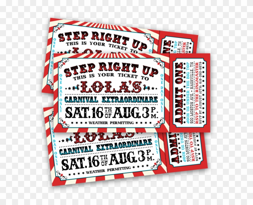 Vintage Carnival Ticket Invitation Template 164887 - Design Of Ticket For Carnival Clipart