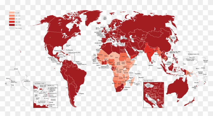Access To Electricity, 2014 - Food Crisis World Map Clipart #4912693