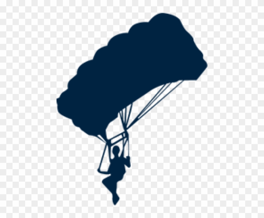 Parachuting, Tandem Skydiving, Parachute, Silhouette, - Skydiving Png Clipart #4913134
