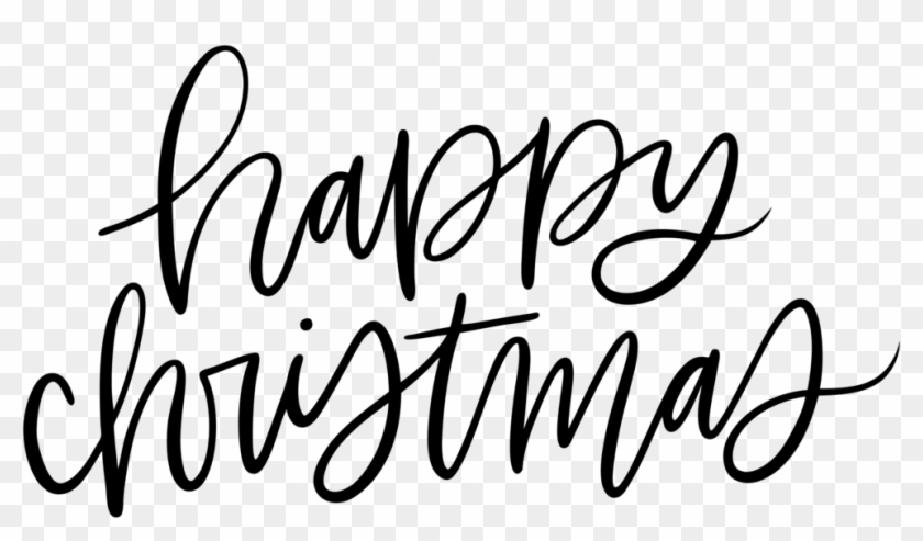 Kbecca Happychristmas Overlay Black , Png Download - Calligraphy Clipart