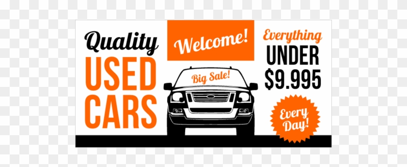 Used Car Dealership Vinyl Banner With Sale Ad And Suv - Used Car Dealership Ad Clipart #4914021