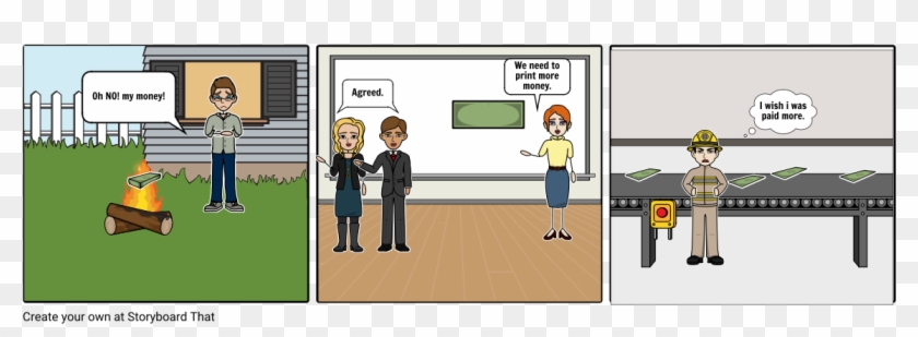 Money On Fire - Cartoon Clipart