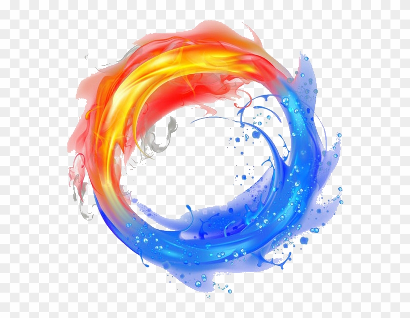 #effect #efeito #fire #flames #ice #fogo #chamas #gelo - Transparent Fire And Water Png Clipart