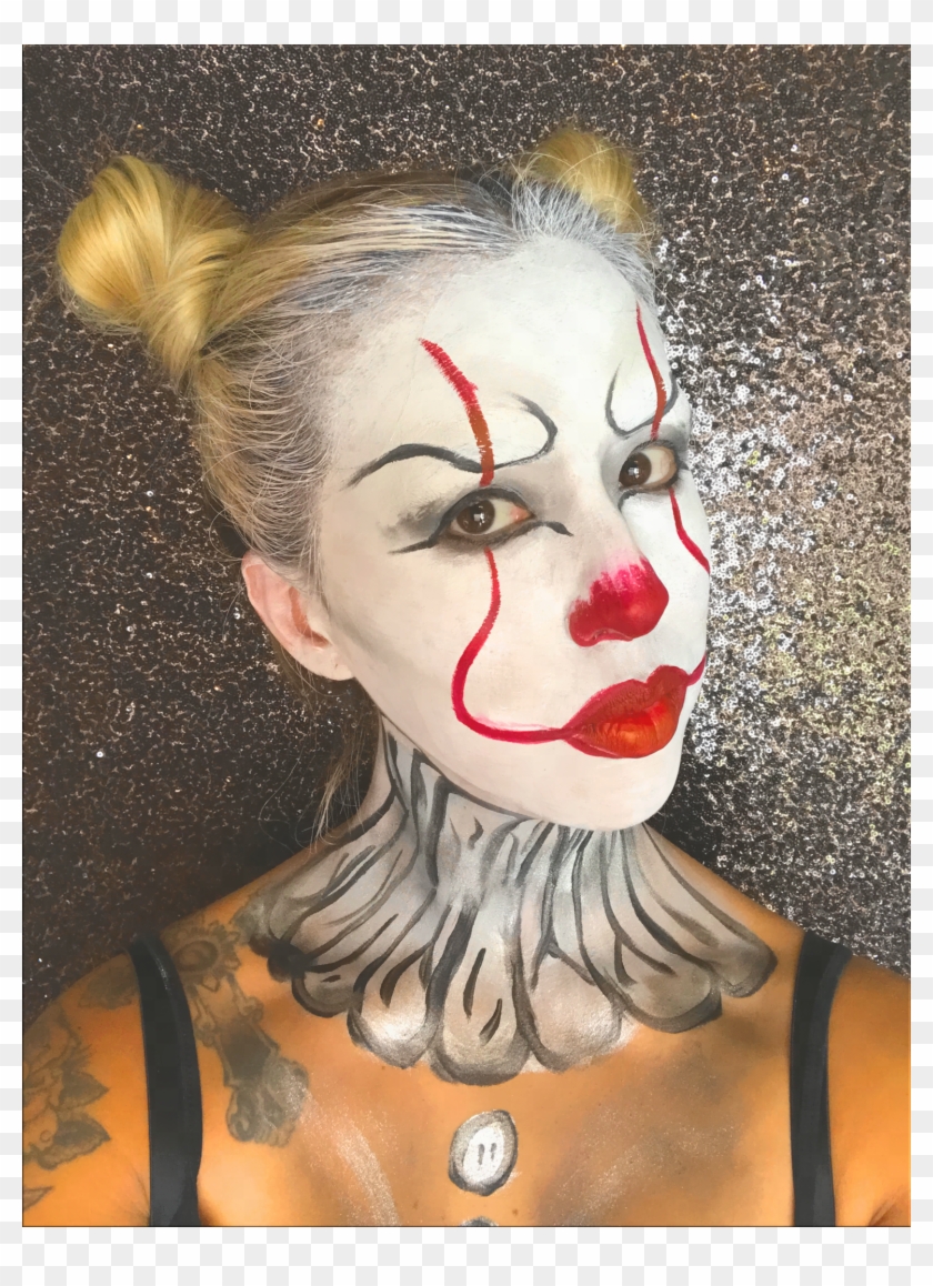 Pennywise Face Makeup - Goth Subculture Clipart
