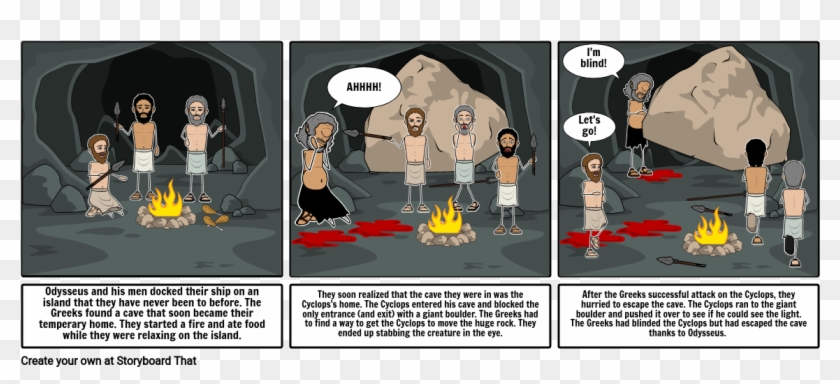 Odysseus And Cyclops - Cartoon Clipart #4918522